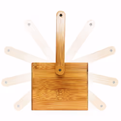 Relaxdays Organiseur de bureau H x l x P: 20 x 25 x 11,5 cm, 4 compartiments porte-stylos vide-poche bambou anse, nature