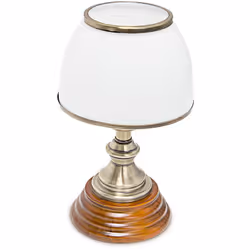 Cette lampe de table classique surmontée d’un abat-jour en verre blanc vous offre une lumière chaude et agréable qui en fait  ...