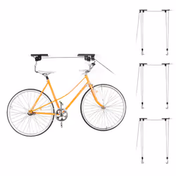 Avec ces supports pour vélo pour le plafond, votre vélo trouve de la place même dans les petites pièces. Vous pouvez bien acc ...