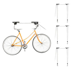 Relaxdays - 4x Supports vélo rangement vélo plafond Garage Ascenseur vtt Stockage bicyclette, noir