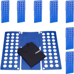 Relaxdays - 8x Planches à plier le linge, 2e génération, plie chemise, plieuse vêtements, salle de bain, 60 x 70 cm, bleu