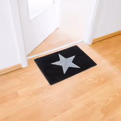 Relaxdays - Paillasson d'entrée, tapis en fibres de coco et caoutchouc, antidérapant, 40x60 cm, intérieur/extérieur, noir