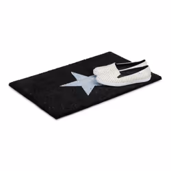 Relaxdays - Paillasson d'entrée, tapis en fibres de coco et caoutchouc, antidérapant, 40x60 cm, intérieur/extérieur, noir