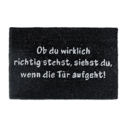 Relaxdays - Paillasson, tapis d'entrée, fibre de coco, Texte allemand, porte entrée, dessous antidérapant, pvc, noir