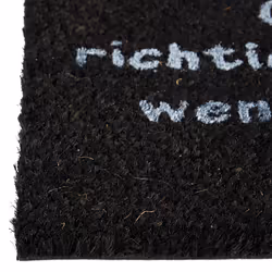 Relaxdays - Paillasson, tapis d'entrée, fibre de coco, Texte allemand, porte entrée, dessous antidérapant, pvc, noir