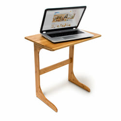Relaxdays Table de lit table d'appoint pour ordinateur portable HxlxP : 62,5 x 60 x 40 cm en bambou pour bout de canapé, nature