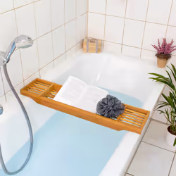 Relaxdays 10019026 plateau de baignoire Bois Bambou