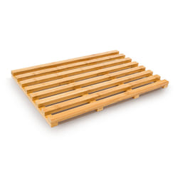 Relaxdays Tapis de bain bambou 36,5 x 56,5 cm natte de douche sortie baignoire paillasson bois sauna hammam bad, couleur naturelle