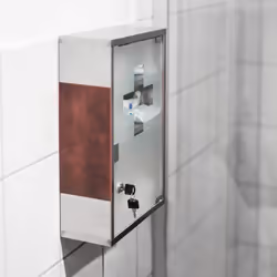 Relaxdays - Armoire à pharmacie emergency, xl, hlp : 45 x 30 x 12 cm, pour la salle de bain, argenté/marron