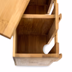 Relaxdays - Boîte à thé bambou sachets thé vrac 4 compartiments coffret Déco h x l x p: 22 x 33,5 x 10 cm avec anse support de stockage, nature - Vue supplémentaire 6