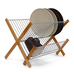 Relaxdays 10019151 égouttoir à vaisselle Acier inoxydable, Bois