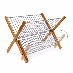 Relaxdays 10019151 égouttoir à vaisselle Acier inoxydable, Bois