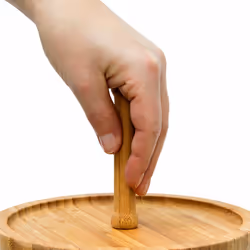 Présentoir 3 niveaux, bambou, h : 25 cm, d : 30 cm, 3 plateaux en bois pour gâteaux, snacks, noix, nature - Relaxdays