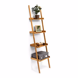 Relaxdays 10019169, Etagère modulable, Mural, Bambou, Marron, Salon, 10 kg