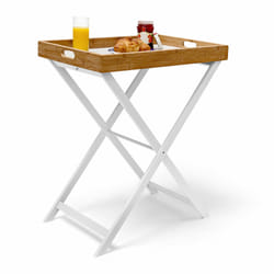 Relaxdays Table d'appoint pliable bambou plateau amovible