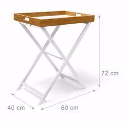 Relaxdays Table d'appoint pliable bambou plateau amovible - Vue supplémentaire 4