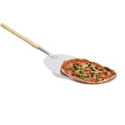 Relaxdays - Pelle à pizza gâteau rond ø 30,5 cm en métal avec manche en bois 79 cm de long Plateau cuisine