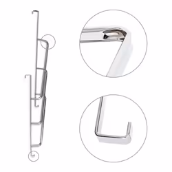 Porte-serviettes 3 barres HxlxP : 85 x 54 x 11,5 cm fixation porte optique inox 2 crochets cuisine ou salle de bain, argenté - Relaxdays