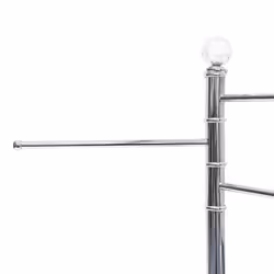 Porte-serviettes sur pied Porte serviette Porte-vêtements accessoire salle de bain 3 bras métal chromé ø du socle 29 cm, h: 93,5 cm argenté - Vue supplémentaire 4