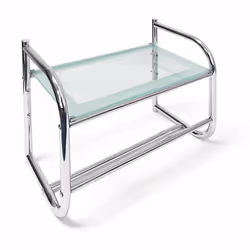 Tagère avec 2 porte-serviettes murale & Plateau en verre Rangement salle de bain Inox 34 x 45 x 23 cm, couleur métal - Relaxdays