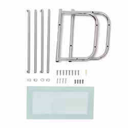Tagère avec 2 porte-serviettes murale & Plateau en verre Rangement salle de bain Inox 34 x 45 x 23 cm, couleur métal - Relaxdays - Vue supplémentaire 7