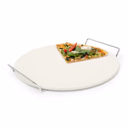 Relaxdays 10019338, Plaque à pizza, Blanc, Cordiérite, Fer, 33 cm, 1 cm, 1,5 kg