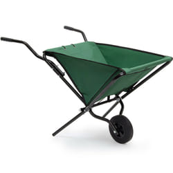 Relaxdays - Brouette pliable pouvant être accrochée au mur, charge max. 30 kg, h x l x p : 66 x 42 x 112 cm, verte