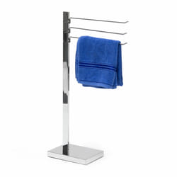 Porte-serviettes sur pied acier chromé 3 barre serviettes HxlxP 78 x 18 x 25 cm 3 bras, argenté - Relaxdays