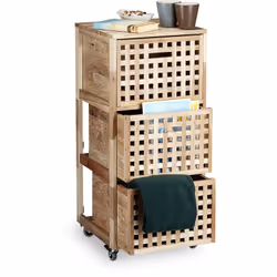 Cette tour 3 tiroirs à roulettes en bois de noyer est non seulement très élégante mais en plus elle vous permet de créer de l ...