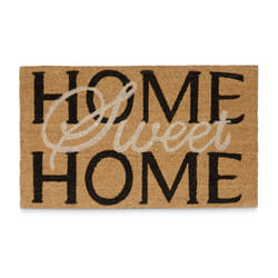 Relaxdays - Paillasson fibres de coco, tapis de sol entrée, home sweet home, antidérapant, hlp 1,5x75x45 cm, nature/marron