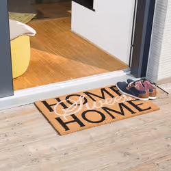 Relaxdays - Paillasson fibres de coco, tapis de sol entrée, home sweet home, antidérapant, hlp 1,5x75x45 cm, nature/marron
