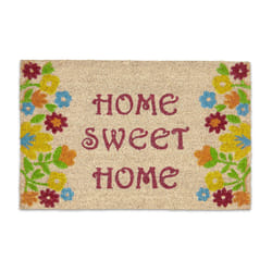 Relaxdays - Paillasson fibres de coco tapis de sol home sweet home 60x40 face antidérapante, marron