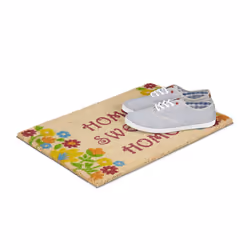Relaxdays - Paillasson fibres de coco tapis de sol home sweet home 60x40 face antidérapante, marron