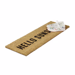 Relaxdays Paillasson en fibres de coco et PVC, inscription, HLP : 1,5 x 75 x 25 cm, entrée, balcon, terrasse, nature