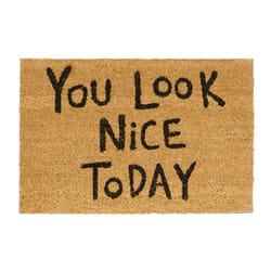 Relaxdays Paillasson avec inscription YOU LOOK NICE TODAY, en fibres de coco et PVC antidérapant, 40 x 60 cm, nature