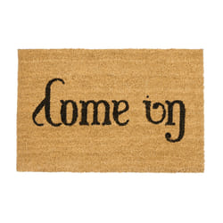 Relaxdays - Paillasson en fibres de coco et en caoutchouc, avec inscription come in / go away, 40 x 60 cm, nature
