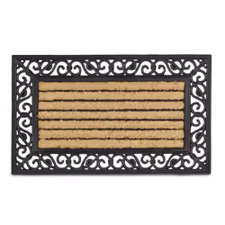 Relaxdays 10020190, Paillasson décoratif, Intérieur & extérieur, Rectangulaire, Noir, Naturel, Monochromatique, Noix de c ...