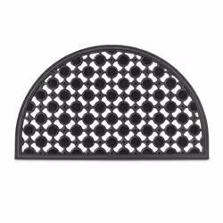Relaxdays 10020192, Paillasson caoutchouc, Extérieure, Demi-rond, Noir, Monochromatique, Caoutchouc