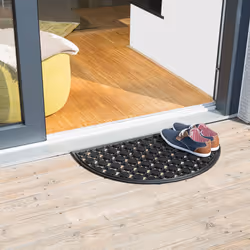 Relaxdays 10020192 paillasson Paillasson caoutchouc Extérieure Demi-rond Noir
