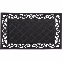 Voilà un paillasson en caoutchouc rectangle avec motifs fleurs qui convient pour l'intérieur ou l'extérieur. Les dimensions d ...