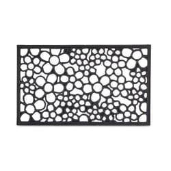 Relaxdays - Paillasson 75x45 cm tapis de sol antidérapant caoutchouc fleurs résistant pluie neige intempéries, noir