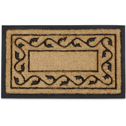 Relaxdays - Paillasson en caoutchouc et fibres de coco, antidérapant, motif floral, h x l x p : 2 x 75 x 45 cm, nature