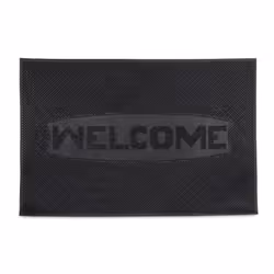 Relaxdays 10020203, Paillasson caoutchouc, Extérieure, Demi-rond, Noir, Monochromatique, Caoutchouc