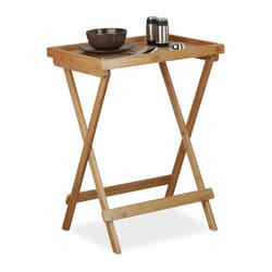 Relaxdays - Table plateau de service tablette pliable bambou
