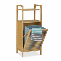 Tagère de salle de bain panier à linge bambou 25 litres HxlxP: 95 x 40 x 30 cm, nature - Relaxdays