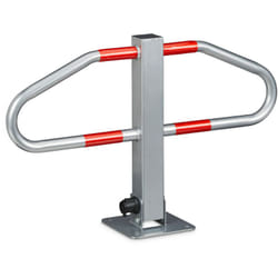Relaxdays - Barrière de parking pratique, rabattable, en métal (acier), h x l x p : 47 x 70 x 18 cm, argenté