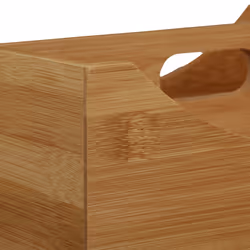 Relaxdays Organiseur de bureau boîte de rangement bambou 4 compartiments avec poignée HxlxP: 12 x 25 x 18 cm, nature
