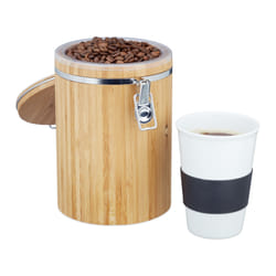 Relaxdays 4052025206055 boîte hermétique alimentaire Rond contenant 1,5 L Bambou