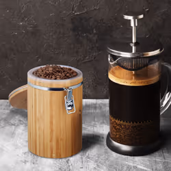 Relaxdays 4052025206055 boîte hermétique alimentaire Rond contenant 1,5 L Bambou