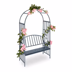 Cette arche de jardin avec banc deux places est un objet à la fois pratique et très élégant et décoratif pour votre jardin. A ...
